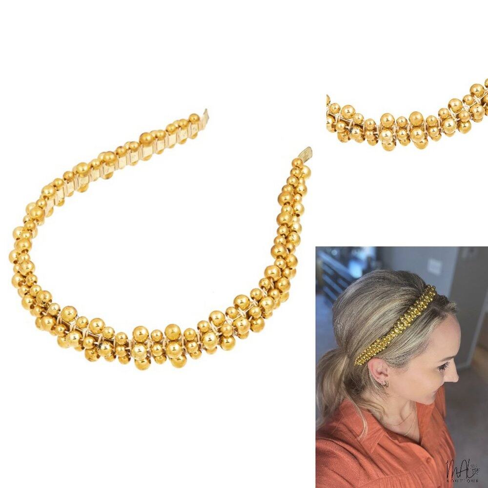 Jordyn Metallic Ball Beaded Headband
